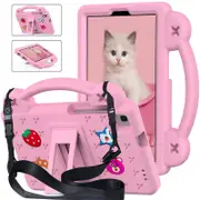 Strawberry Tablet Case with Holder for HUAWEI M3/Samsung Galaxy Tab A7 Lite(2021)/A8 (2019)-Pink