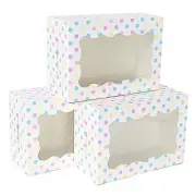 Polka Dot Cookie Boxes - 12 Pack - Pastel Polka Dot Cookie Boxes with Window -