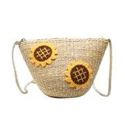 Straw Woven Bag Crossbody Shoulder Bags Classic Elegant Women Sunflower Messenger Crossbody Small Beaches Handbag