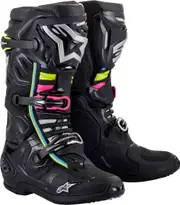 Alpinestars Tech 10 Supervented S23, boots , color: Black/White/Yellow/Green/Pink , size: 14 US
