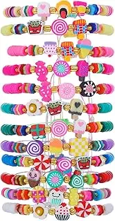 [Cretvestsar] Ice Cream Candy Bead Bracelets 12-Pack, Soft Clay Material, Multicolored for Fashion Accessory, One Size, clay, No Gemstone