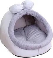 Fenteer Cat Cave Bed Cute Enclosed Cat Bed Warming Cat House Cat Bed Tent Washable Cushioned Pillow Semi Enclosed Cat Nest for Kittens or Small Dogs, S