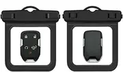 2 Pack TPU Waterproof Car Key Fob Shell Case Bag for 2019 2020 2021 2022 Chevy Silverado GMC Sierra 1500 2500HD 3500HD Key Protector Cover Accessories（Black）