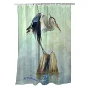 Betsy Drake Balancing Heron Shower Curtain