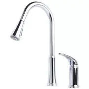 Contemporary Pull-Down Spray Kitchen Sink Faucet Chrome Finish
