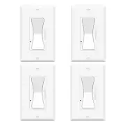 4 Pack Dimmer Light Switch, Single-Pole or 3-Way, Decorator Wallplate Included