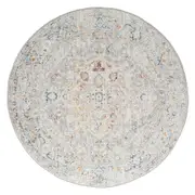 Phoebe meditating Light Grey Round Rug