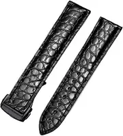 [VEVEL] Genuine Leather Band Alligator Buckle For Omega Watch strap 18mm to 22mm Crocodile Leather Strap for Men's and Women's