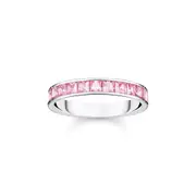 Heritage Pink Pave Silver Band Ring