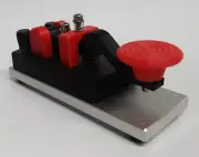 Red Camelback Morse Code Key W/ Aluminum Base