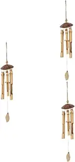 OFFSCH 3pcs Bamboo Wind Chime Bell for Outdoor Decor Living Room Patio Garden Unique Handcrafted Bamboo Tube Chime