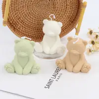 在飛比找蝦皮購物優惠-可愛小熊造型矽膠蠟燭模具動物香薰蠟燭製作模具diy石膏工藝品