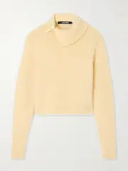 [Jacquemus] Jacquemus - Marina Appliquéd Brushed Knitted Turtleneck Sweater - Yellow - FR 36 FR 36 Yellow