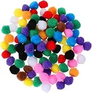DOITOOL 100 Pcs 10 Pom Ball Mixed Colors for DIY Crafts Plush Balls for Kindergarten for Creative Play and Decoration