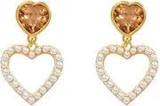 MAYJAI s925 Silver Needle Love Zircon High Sense Pearl Ear Falling Over Fashion Earrings