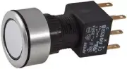 Apem ILLUMINATED PUSH BUTTON SWITCH 6A Momentary DPDT, 24V LED Panel Mount BLUE