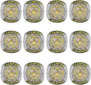 12 Pack Soccer Champion Rings Soccer Championship Trophy Rings Sport Award Gift Tournament League Winner Soccer Ring