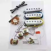 Alnico 5 SSS Guitar Pickups with ALPHA 250K Copper Hub Wiring Kit Wilkinson WVS