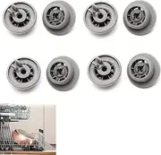 WEZCHUGHAOL 8Pcs Dishwasher Lower Rack Wheel Replacement, Compatible with Brands Bosch, Kenmore,Gaggenau, Thermador, etc.165314