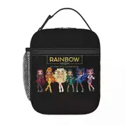i2427 Rainbow High Thermal Insulated Lunch Bags Women Anime Resuable Lunch Tote for Work School Food Box swg3659