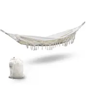 Hanging Tassel Hammock Bed - Cream