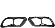 Compatible For BMW X5 X6 X7 Exhaust Tip Mask G05 G06 G07 Muffler Tip Nozzle Stainless Steel Black Cover(Black B)