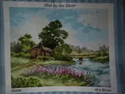 needlepoin tapestry Canvas Only hut by the river Orchidea 2325 40x50 Cm