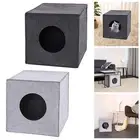 Felt Cave Cube Bed Indoor Foldable Kennel Soft Snooze Pet Cat Nest Cat Hideaway
