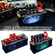 USB Charging Hub, USB Blockchain Docking Station with Extender Switches,Hub Z1N8