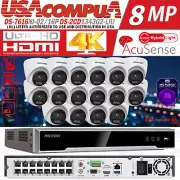 Hikvision 16CH 8MP POE Smart Ligth Security Camera System DS-2CD1343G2-LIU Lot