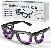 Hion Adult Anti- Motion Sickness Smart Glasses, Ultra-Light Portable Nausea Relief Liquid Glasses, Carsickness Airsickness Seasickness Glasses, Travel/Cruise Essentials（Black）