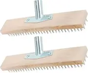 TINEASUR 2pcs Plated Wire Brush for Moss and Removal from Concrete Roofs and Landscapes Durable Long Handle for Surfaces