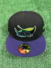 Tampa Bay Rays MLB New Era 59FIFTY Fitted Sz 7 1/2 Manta Ray Purple Brim