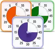 Time Timer 8 Inch Learning Center Classroom Set — 60 Minute Visual Timer for Kids with Dry Erase Activity Cards for Kids Classroom, Learning Centers and Teachers Desk Clock, Secondary (3-Pack)