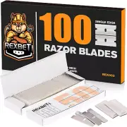 REXBETI 100PCS Single Edge Razor Blades, Industrial Razor Blades for Scraper, Su