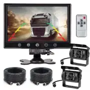 9" LCD Monitor 12V/24V IR CCD 4PIN Car 2 Reversing Back Camera For Truck Caravan