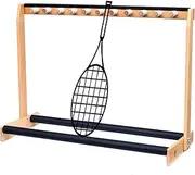 Tennis Racket Storage Rack,Wooden Frame Tennis Racket Storage Rack, Multiple Rackets Guitars Holder Space-Saving, Floor Stand Badminton Rackets Organization Racks