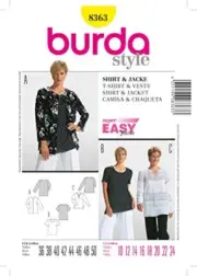 Burda # 8363 Shirt & Jacket Sewing Pattern Size: Plus 10-24