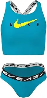 [Nike] Swim Girls' Cross-Back Midkini Set Blue Lightning XS (6X Little Kids) / Blue Lightning