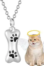 Paw Print Pet Urn Necklace | Creative Pet Cremation Jewelry for Ashes,Pet Cremation Jewelry Ashes Necklaces for Dog, Cat