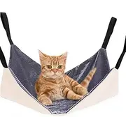 Kitchen Chair Cat Hammock,Adjustable Cat Swing Bed Pet Hammock | Cage Accessories, Comfortable Rest Sleeping Pad, Double-Sided Kitten Bed for Kittens, Ferret, Puppies, Rabbits, Small Animals
