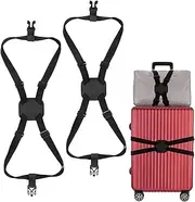 [XMANX] 2 Pack Luggage Straps Suitcase Straps, Adjustable Luggage Belt Bungees Straps with Buckle, Adjustable Elastic Suitcase Straps for Travel Tie Down Backpack Bag Accessories (Random)