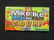 (1) Box Mike & Ike Mega Mix 10 Flavors SOUR Candy 5 Oz Movie Theater Size !