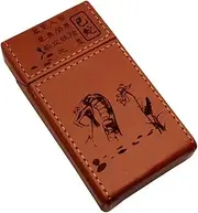 [Lorxilar] Cigarette Box Leather PU Cigarette Case Portable Holds 20 Cigarettes for Men Women,L,F