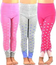 [TeeHee Socks] Girls Fashion Cotton Leggings (Footless Tights) / Girls Fleece Inner Brushed Leggings 3 Pack