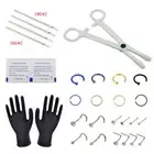 1set 18G 20G Professional Piercing Navel Tool Kit Stainless Steel Nose Ring_;k
