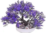Artificial Bonsai Artificial Plant Bonsai Small Simulated Tree Pot with Stone Plants Fake Flowers Office Table Potted Ornaments Home Garden Decor for Home Office (Color : K)