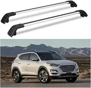 TINIANHHCT Cross Bars Lockable Fits for Hyundai Tucson 2016-2021 with Flush Side Rails Roof Rack Cargo Luggage Carrier, Black+Silver