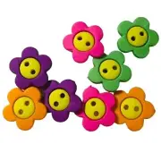 Bubblegum Blooms - Neon Flower Buttons Galore Embellishments Craft Sewing Scrap