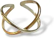 [TOE RINGS & THINGS] CrissCross Toe Ring | Sterling Silver, Gold Filled and Mixed Metal | Adjustable One Size Fits All